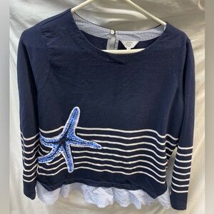 Crown & Ivy Blue Striped Blouse ladies sz 1x